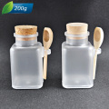 ABS atau PP botol garam mandian dengan botol plastik Cap kayu dan sudu