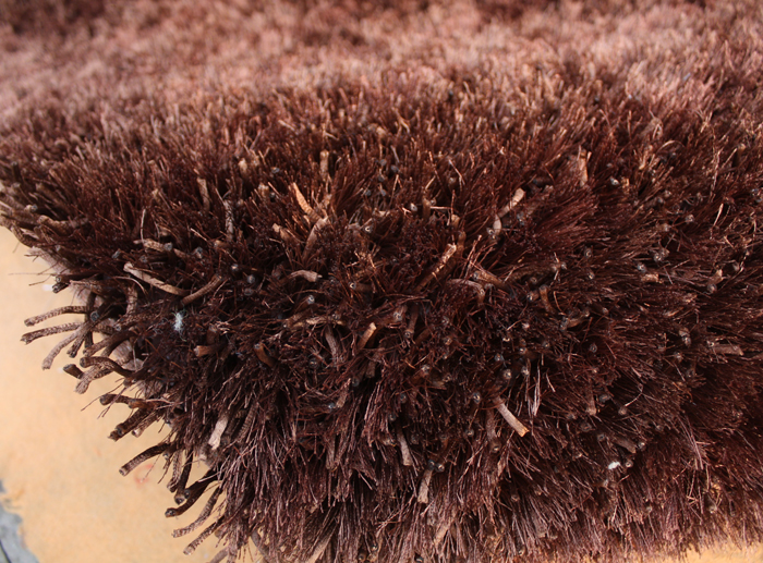 Polyester Mixed Shaggy Rug Brown Color