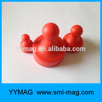 Plastic covered colorful magnetic push pin/office magnet pin