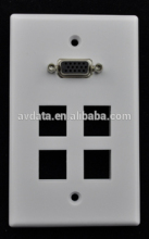 4 Keystone Port VGA Wall Plate