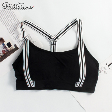 Sexy women wire free sports bra racerback bra