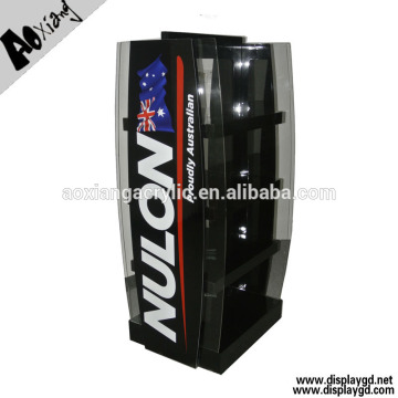 High quality metal mdf engine oil display rack/oil display stand