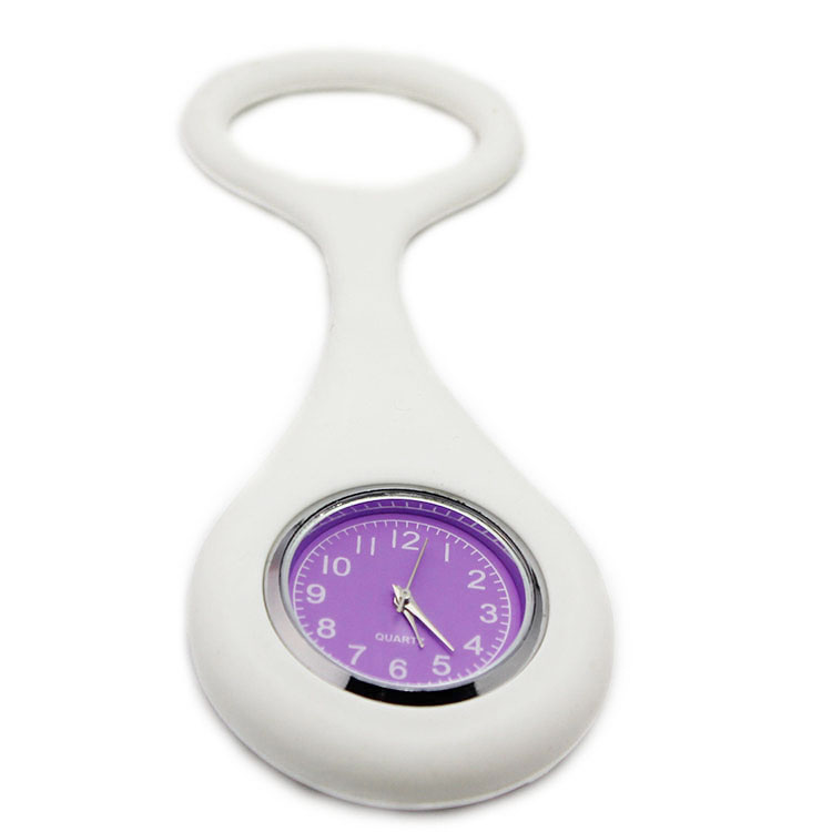 Round face silicone nurse watch with multiple colors