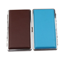 Cross-border new rectangular leather multi-color metal cigarette case