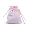 drawstring satin bag with lace in middle