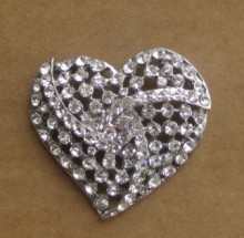 rhinestone crystal heart shoe accessory