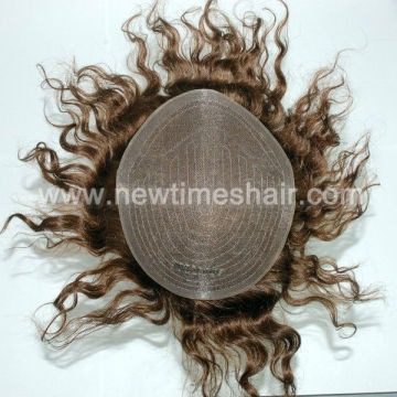 Full Fine Welded mono toupee qingdao hair factory