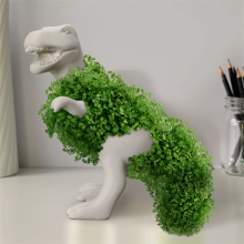 Chia Saurus Rex Dinosaur Anime Chia Pet Planter: Ceramic Artificial Plant Pot for Indoor Decoration