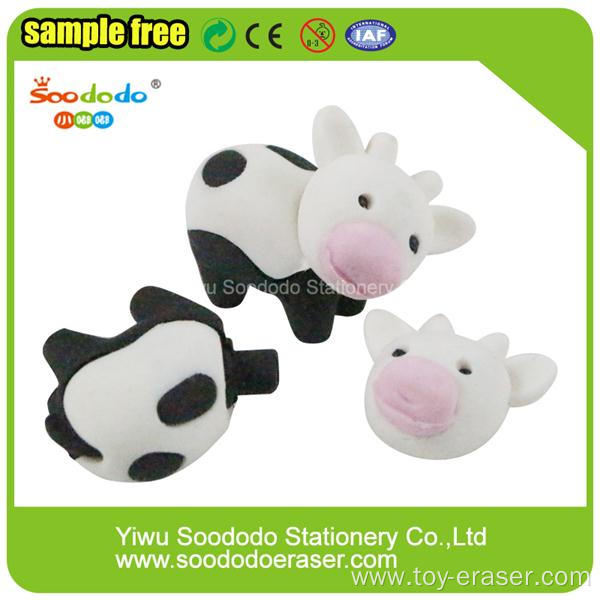 factory cow shaped kid eraser