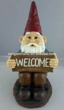 Handmade gnome ,resin welcome garden gnome