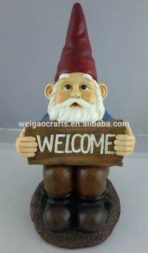 Handmade gnome ,resin welcome garden gnome