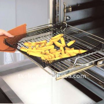 Non-stick Oven Mesh Basket - 33x25x3.5cm, PTFE coated,no mess crisp chips all round