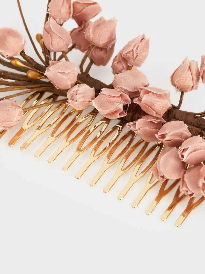 Fashion Hair Accessories Two Colors Comb with Floral Detail Hairbrush