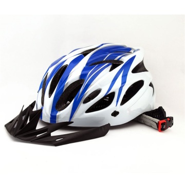 Helm sepeda biru dan putih