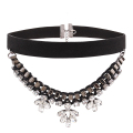 Multilayers Choker nhung đen Necklace chuỗi hình xăm Choker