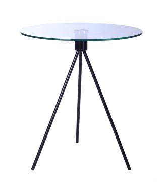 Classic round glass side coffee tables