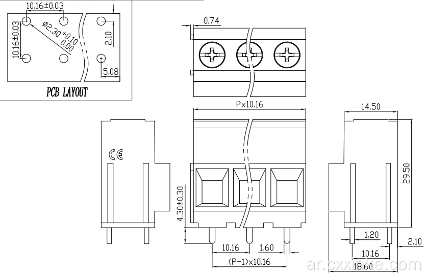 10.16mm pitch type pcb terminal terminal terminal terminal terminal terminal