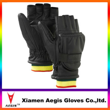 Leather gloves half finger black Fingerless Ski Gloves,Half finger leather driving gloves