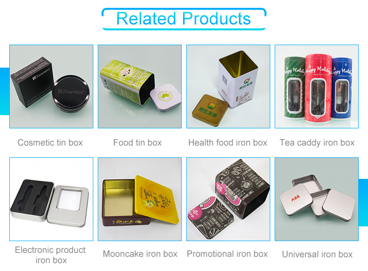 Metal storage candy mint cake wine soap oil coin food square sliding flip top metal tin can box