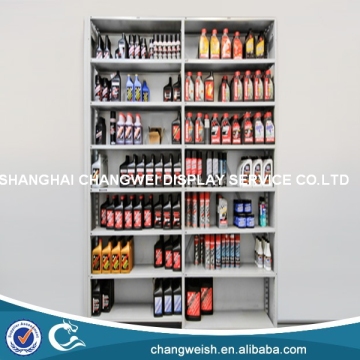 oil display rack with wheels