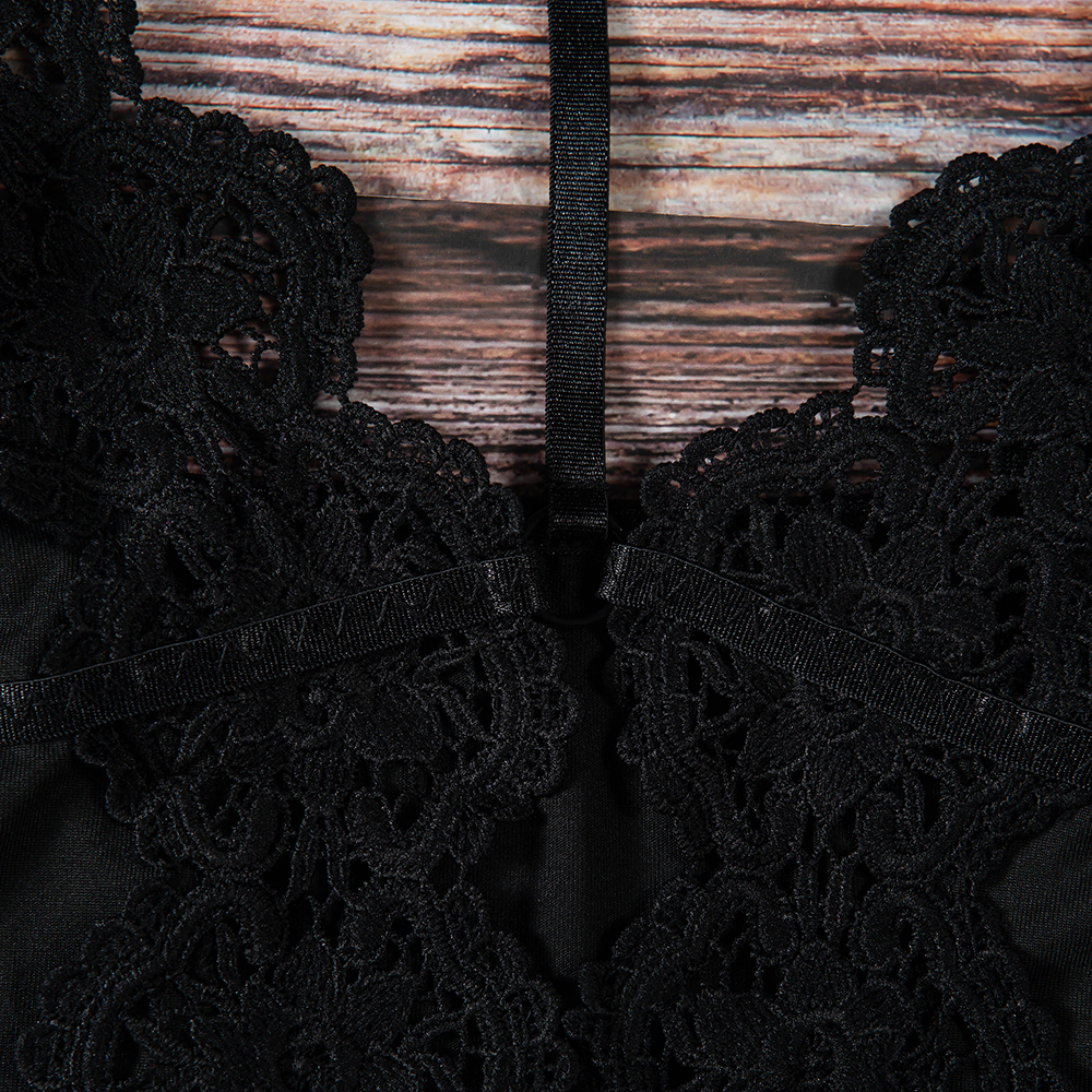 Y straps lace bodysuit