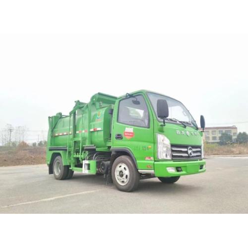 Rear tank kitchen Barreled garbage collection truck