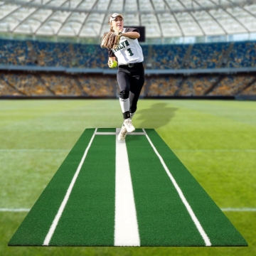 Upgraded Softball Pitching Mat with Rubber and Denser Antifade Turf