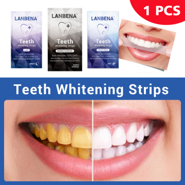 LANBENA Teeth Whitening Strip 1PCS Teeth Veneers White Strip Removes Plaque Stains Powder Oral Hygiene Bleaching Dental Tool