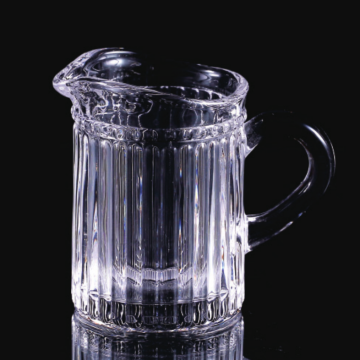 Ribbed design small glass creamer