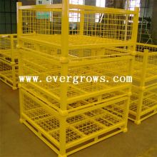 Warehouse Steel Pallet Container Folding Stacking Storage Cage