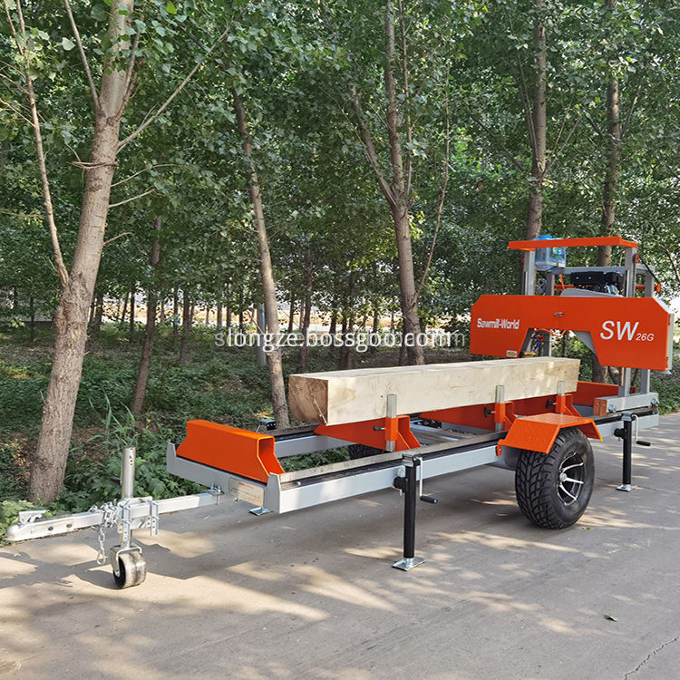590mm SW26 China Factory Sweet SweetMill Usando o Mobile Log Wood Cutter Band Saw Machine Horizontal Type