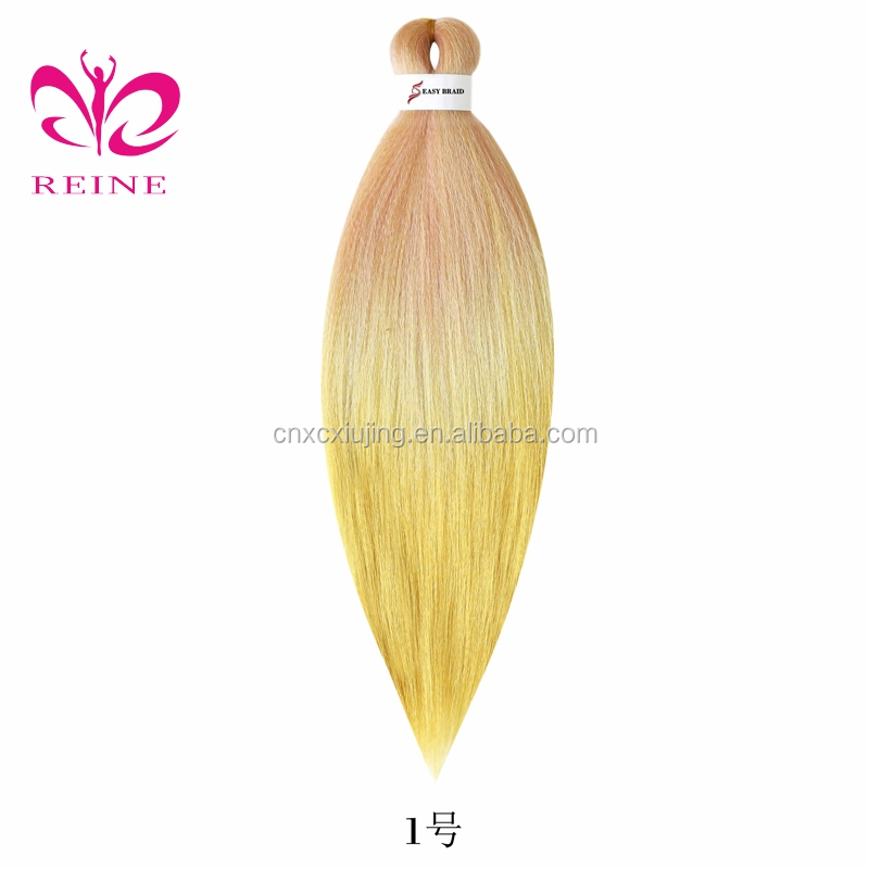 Pre-Stretched Braid Japanese Synthetic Hair Extensions Pre stretched Braids Crochet Hair Three Ombre Braiding Hair