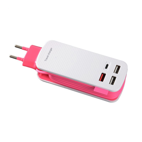 EU Plug Multi-USB Travel Charger with Type-C