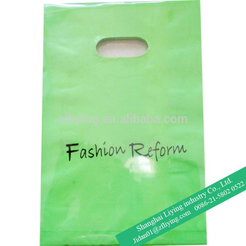 1 color printed die-cut handle plastic bag / plastic bag for clothes shop