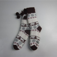 Warme High Quality Bow Tie Jacquard Floor Socks