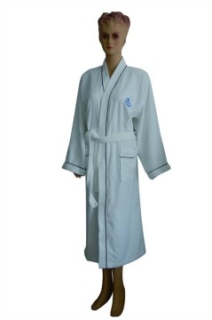 Velour White Hotel Bathrobe Cotton Robe