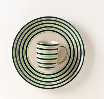 Ceramic handpainted dinner plate ceramic mug