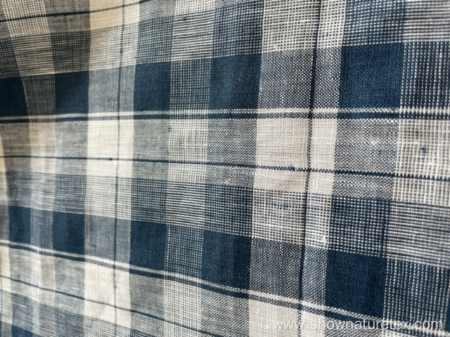 linen 100% yarn dyed checks for high quality fashion fabric
