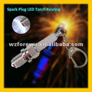 Spark Plug LED Mini Torch Keychain