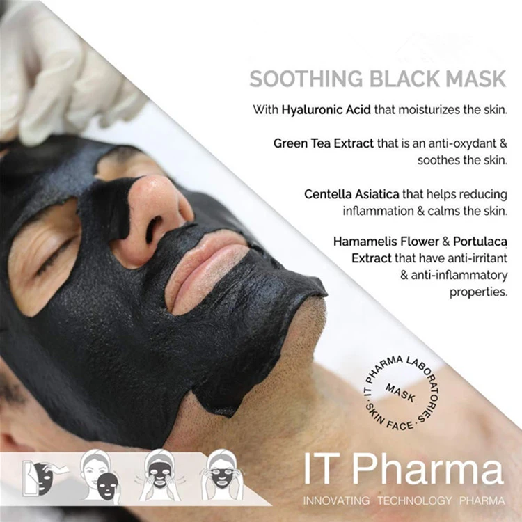 OEM Facial Black Mask Sheet for Calming Hydrating Anti-Wrinkle Carbon Mask Cosmetics