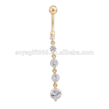 gold Plated Sexy Belly Button Piercings Long Dangle Journey Body Navel Rings