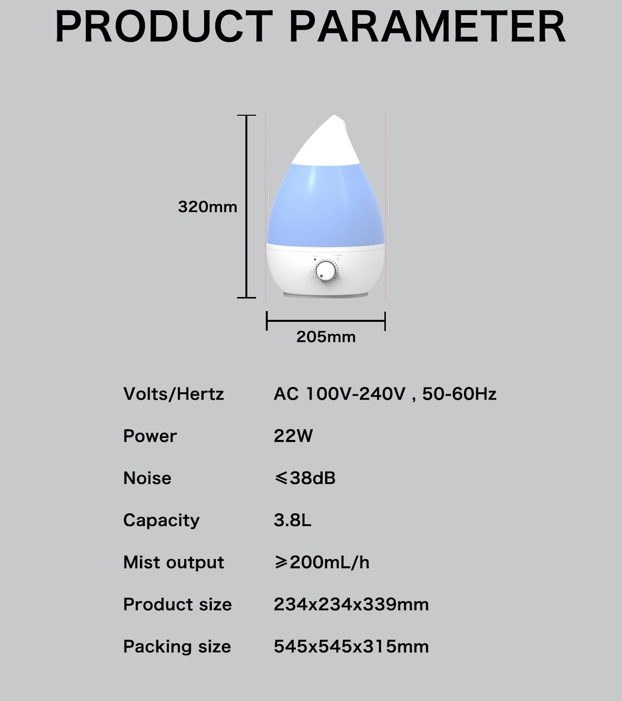 HTJ-2298 humidifier specification HTJ-2298 humidifier specification
