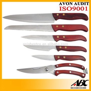 6pcs Pakka Wood Handle Kitchen Knife