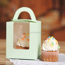 Qingdao Decorative Mini Paper Cupcake Boxes with Clear Window