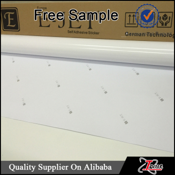 Custom printed white gloss adhesive vinyl sticker, waterproof self adhesive vinyl