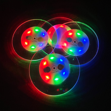 LED flashing acrylic waterproof coasters
