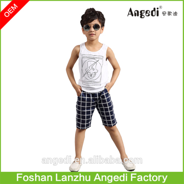 100% cotton high quality boys printed tank top