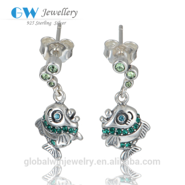 Alibaba Silver Earring Elegant Cute Pattern Earring Fish Series Party Earring