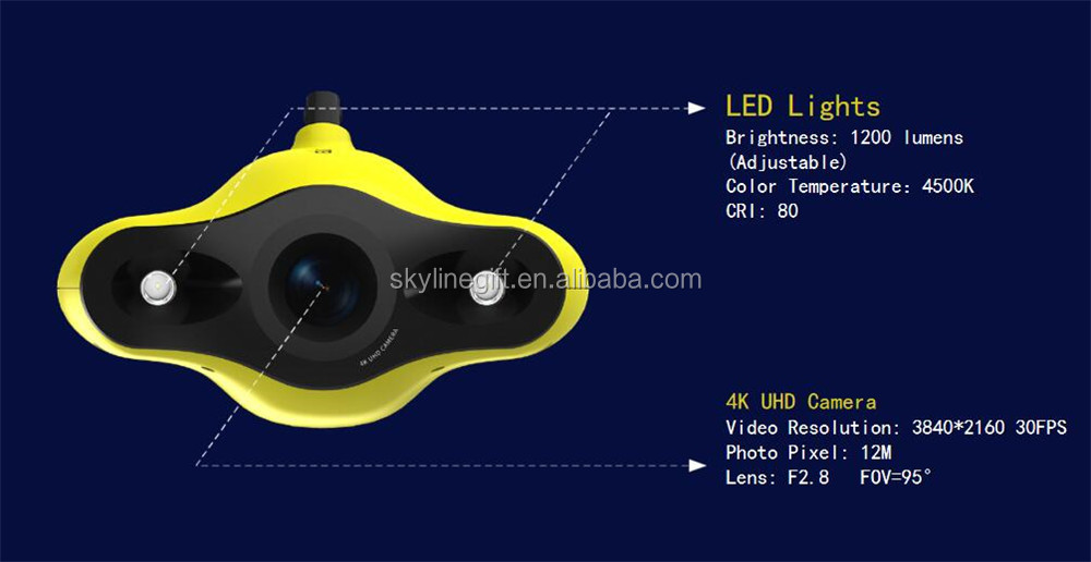 Gladius mini Underwater Diving to 330ft Drone with movable 4K Camera