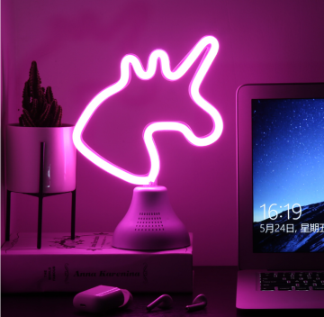 Unicorn Bluetooth Speaker Neon Light with Switch